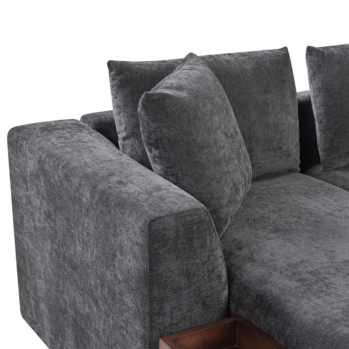 Modern L Shaped Sofa With Storage And Upholstery