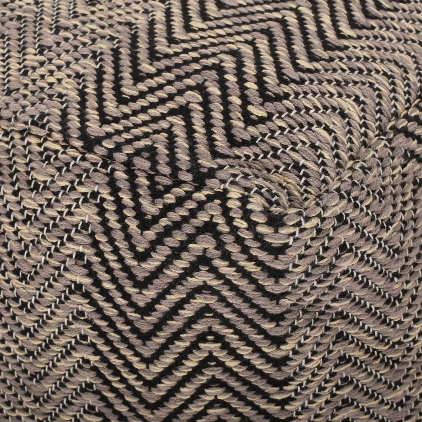 Barracuda Handcrafted Cotton Pouf with Chevron