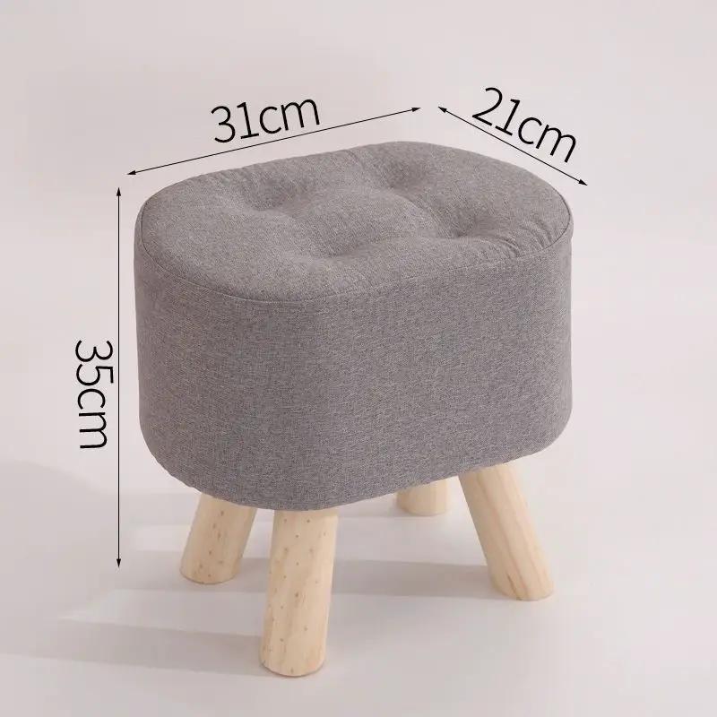 Nordic solid wood fabric ottoman with tufted grey cushion and light legs FLIPSTYLEZLLC on Tampa Home & Garden Store