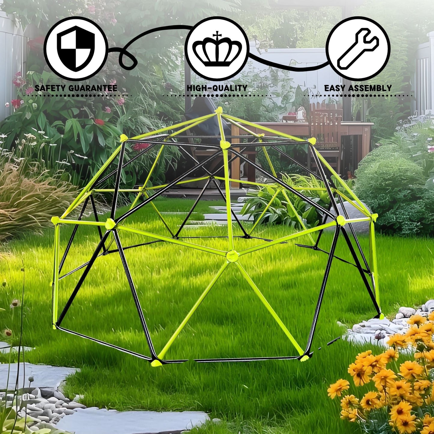 10 Sided Climbing Frame and Colorful Stones