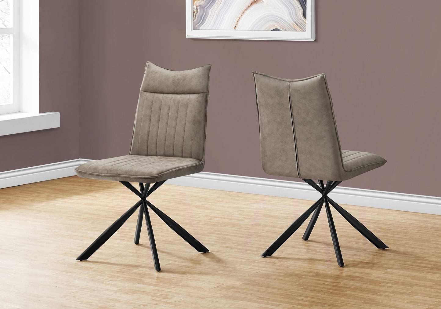 Modern Upholstered Dining Chair and Metal Legs
