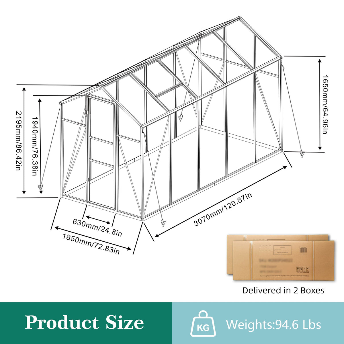 Windproof Greenhouse with Raised Base black metal frame and polycarbonate panels by HouseOfZazla on Tampa Home & Garden Store