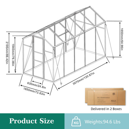 Windproof Greenhouse with Raised Base black metal frame and polycarbonate panels by HouseOfZazla on Tampa Home & Garden Store