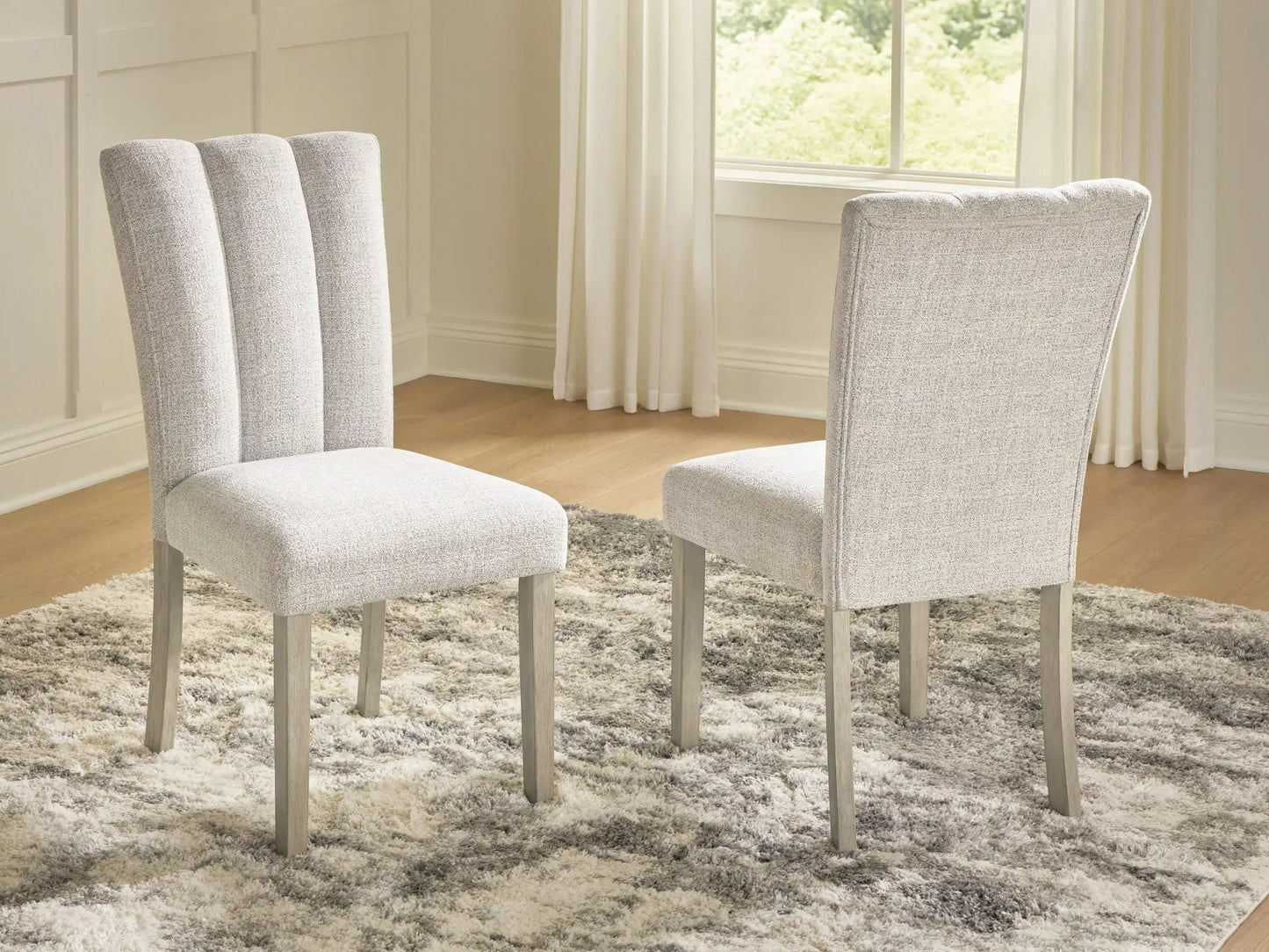 Larawyn Upholstered Side Chair Set 2 Bisque