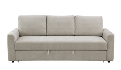 Leira Beige Linen Pull Out Sleeper sofa by HouseOfZazla, beige linen sleeper sectional on Tampa Home & Garden Store