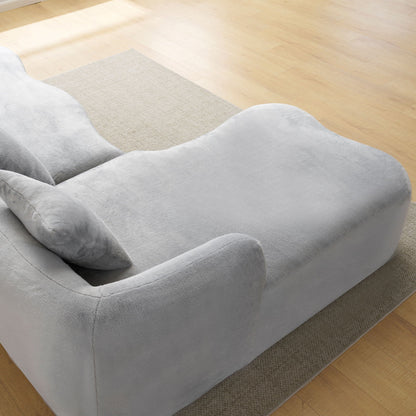 Modular L-Shape Sectional Sofa with Curved Chaise in light gray plush fabric on Tampa Home & Garden Store