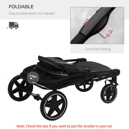 PawHut Foldable pet stroller for medium to large dogs and cats, black frame on Tampa Home & Garden Store