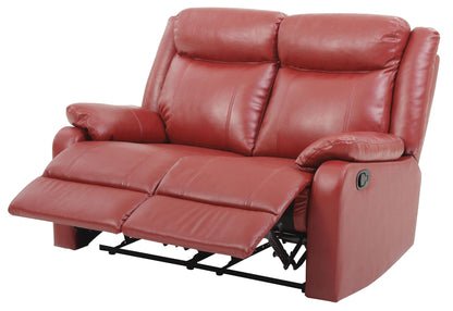 Reclining loveseat red PU leather by HouseOfZazla with extended footrest on Tampa Home & Garden Store