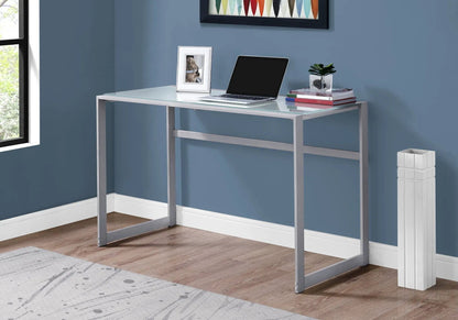 Computer Desk For Home Office glass top stainless steel frame Unique Piece Furniture laptop on Tampa Home & Garden Store