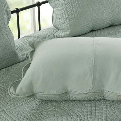 6-piece reversible scalloped-edge daybed cover set in seafoam, quilted bedding with shams on Tampa Home & Garden Store