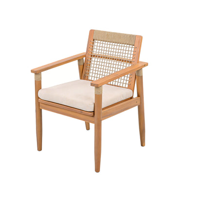 Acacia Wood Outdoor Dining Chairs Set of 2