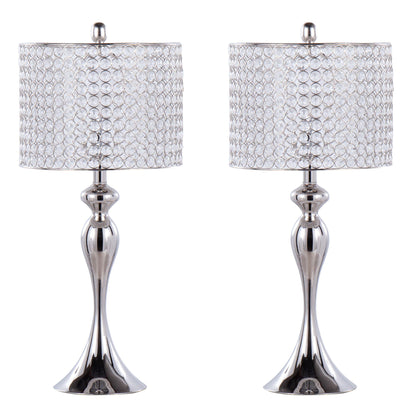 Ashland table lamp set of 2 with crystal bead shade, polished nickel by HouseOfZazla on Tampa Home & Garden Store