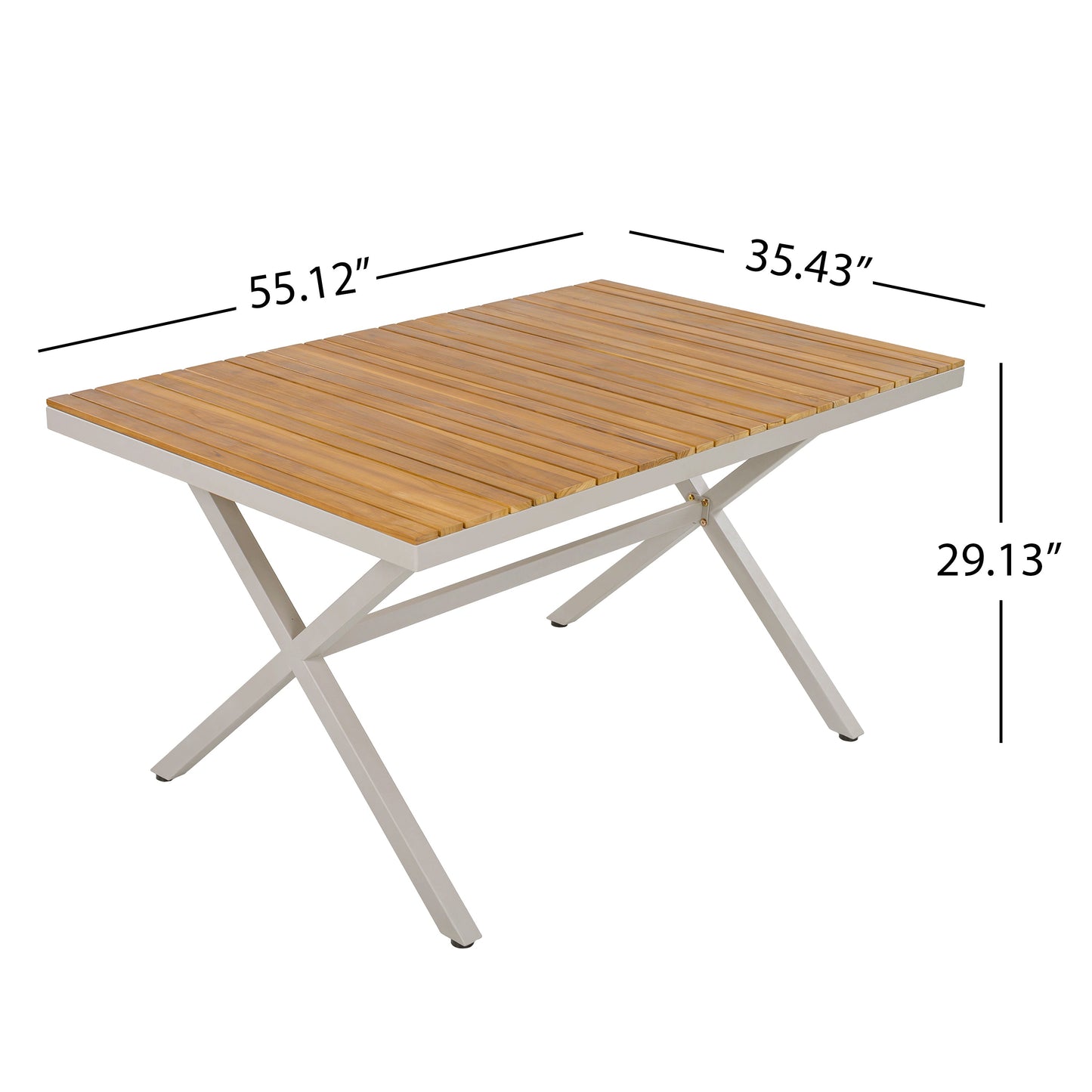 Outdoor 5 Piece Teak Dining Set And Wicker Chairs