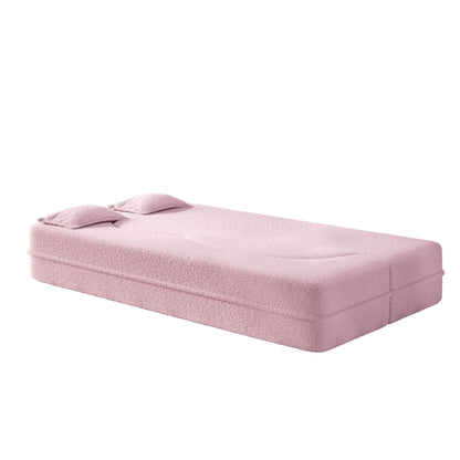 Modern Floor Sleeper Sofa Bed And Two Pillows