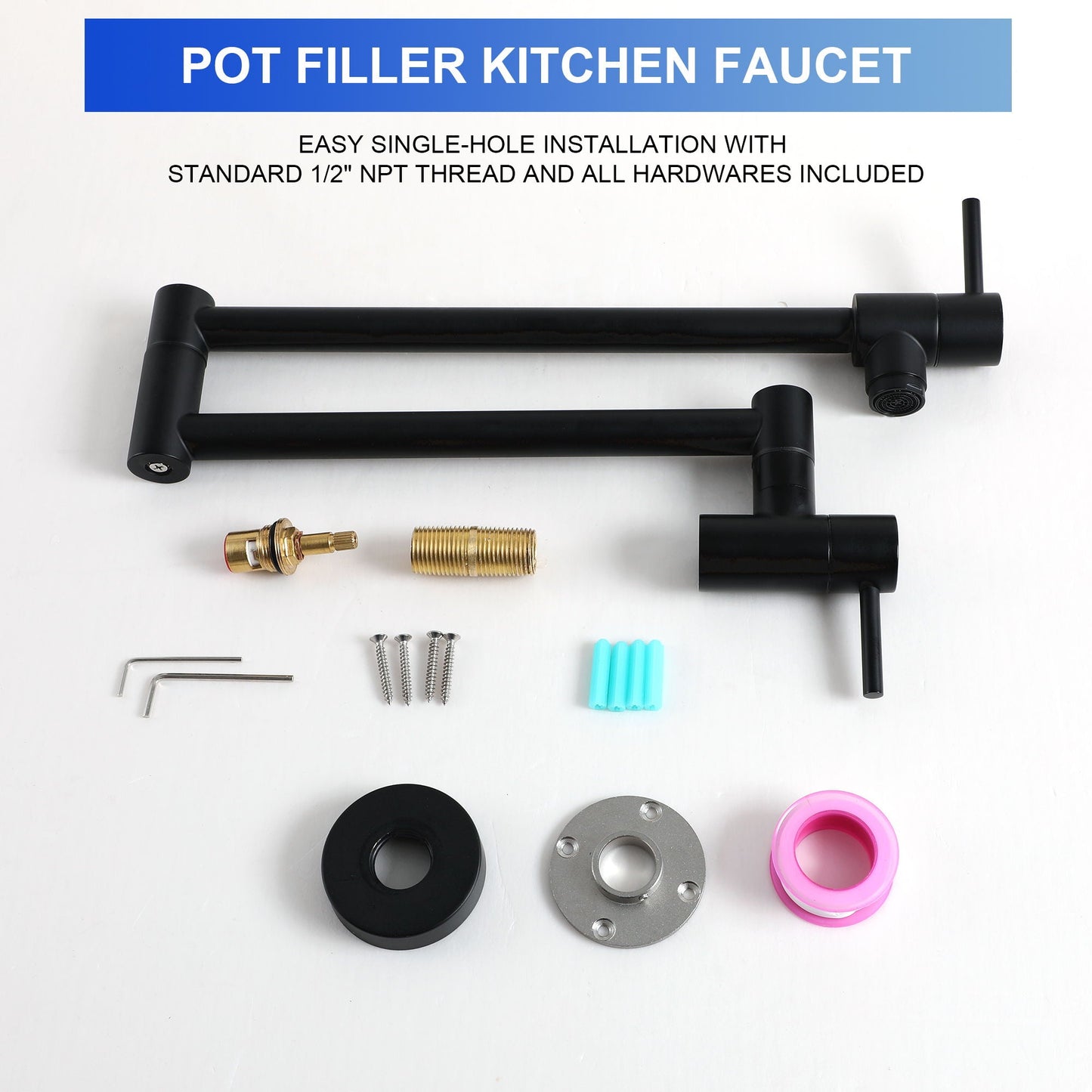 Modern Folding Wall Mount Pot Filler Faucet