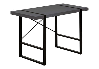 Computer desk gray with black metal frame and cross brace Unique Piece Furniture on Tampa Home & Garden Store
