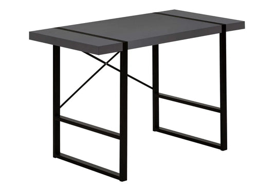 Computer desk gray with black metal frame and cross brace Unique Piece Furniture on Tampa Home & Garden Store