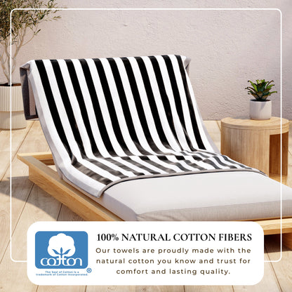 Cabana Cotton Beach Towel and Striped Border