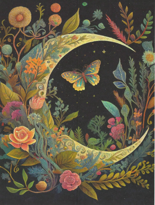 Anything Is Possible Inspirational Card with floral arch, butterfly and blooms on black on Tampa Home & Garden Store