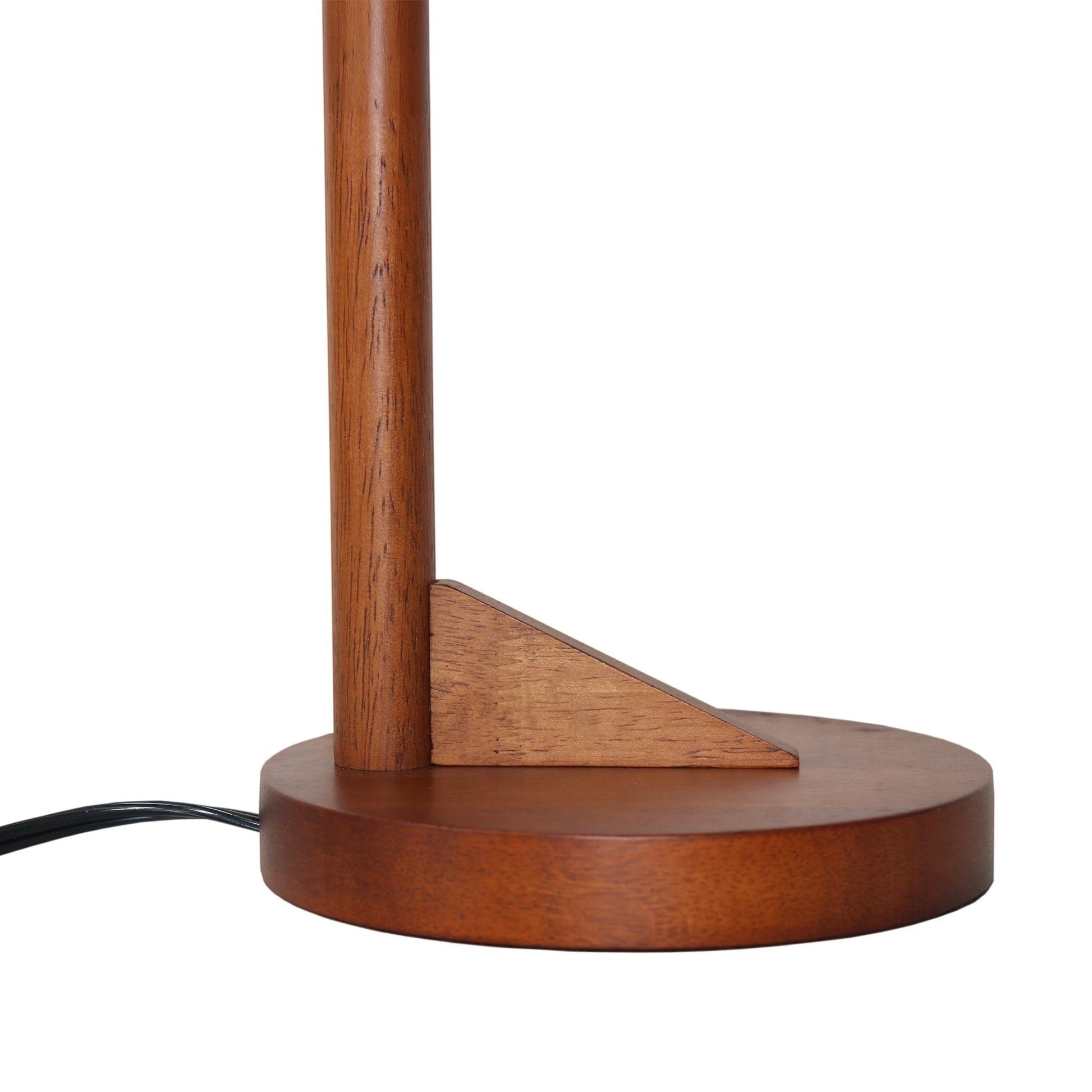 Table lamp by HouseOfZazla with brown wood base and cylindrical post on round pedestal on Tampa Home & Garden Store
