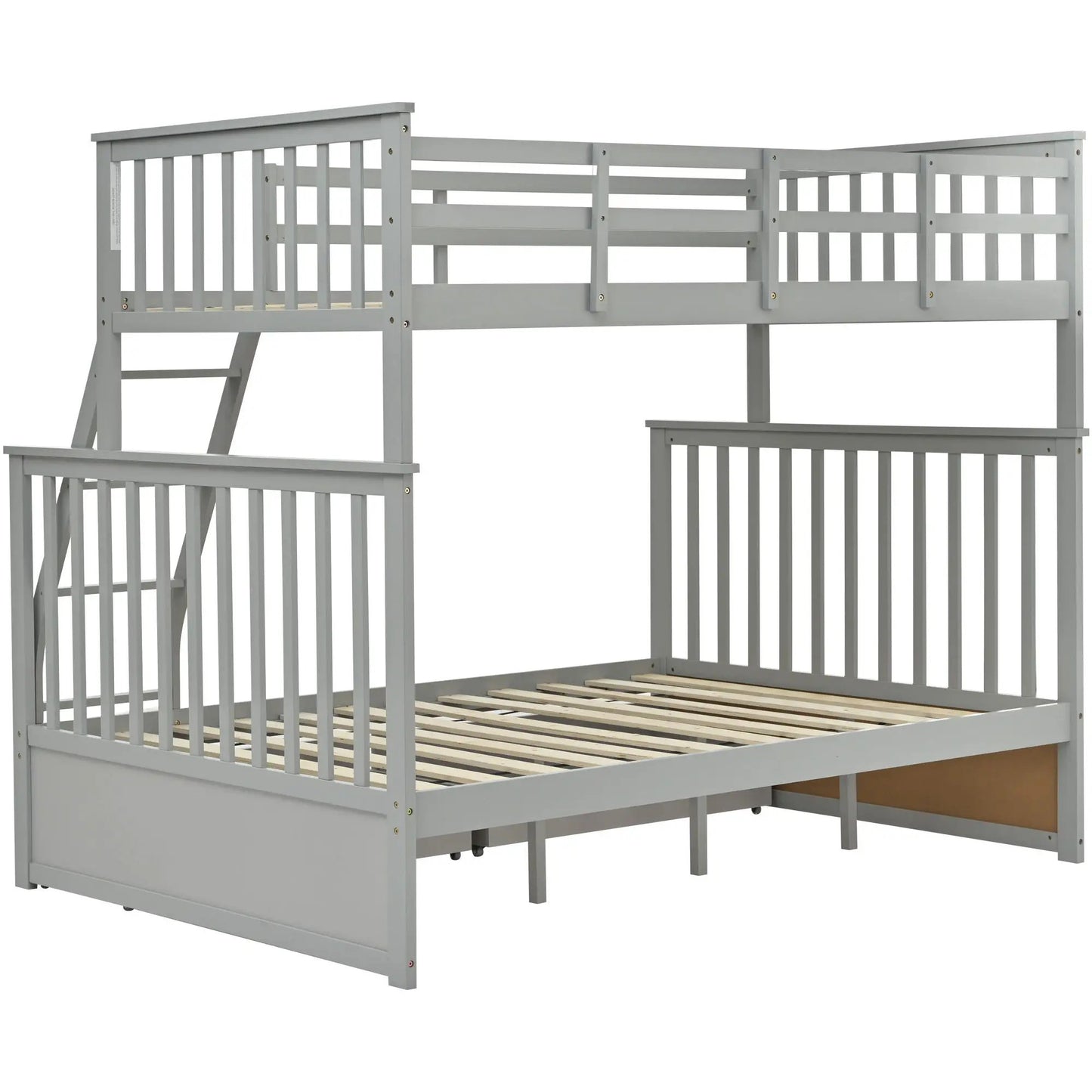 Sturdy Bunk Bed With Ladder and Guard Rails
