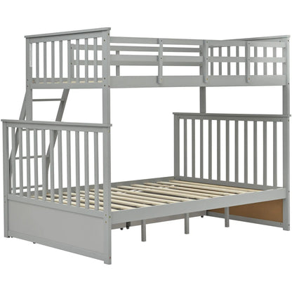 Sturdy Bunk Bed With Ladder and Guard Rails