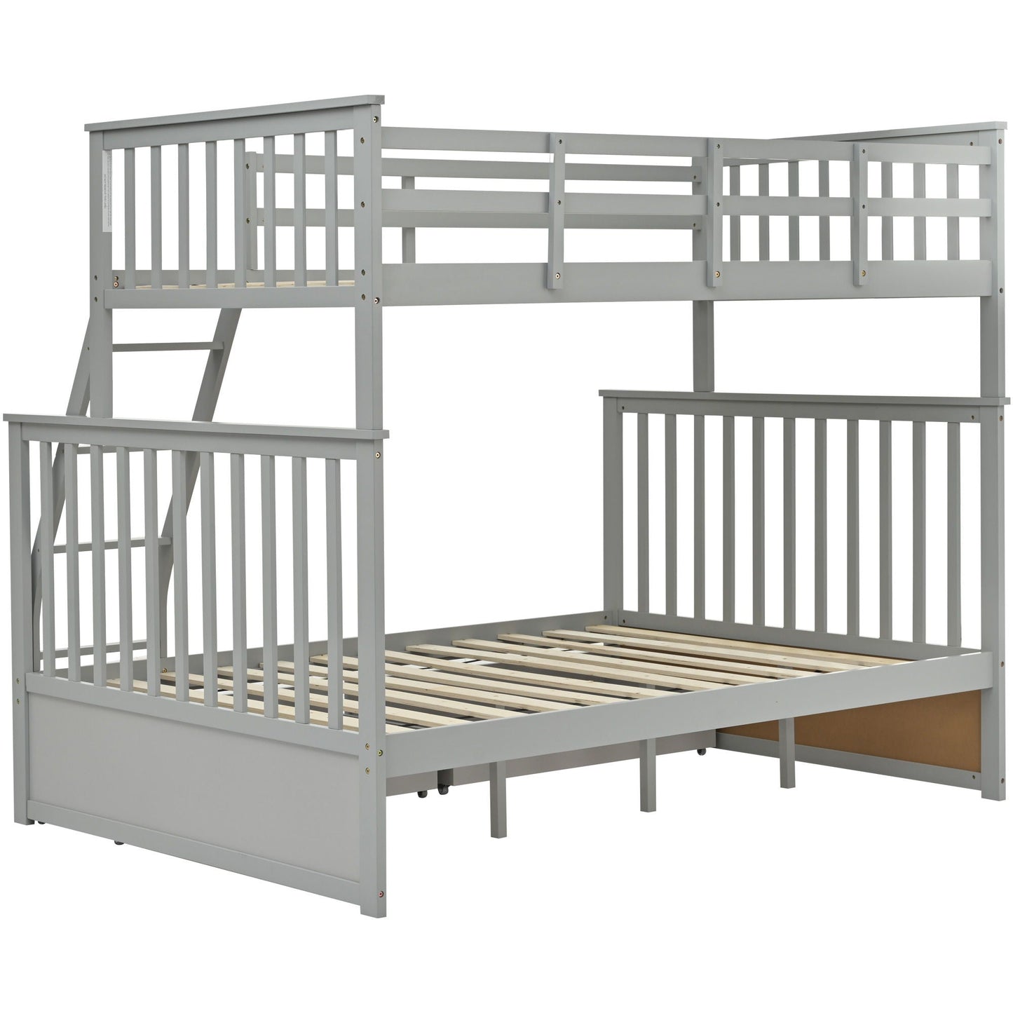 Bunk bed with ladder and safety guard rails in gray, HouseOfZazla on Tampa Home & Garden Store