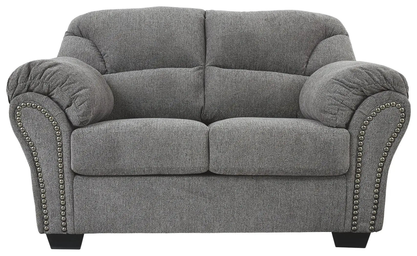 Allmaxx Loveseat Pewter Gray with Divided Back