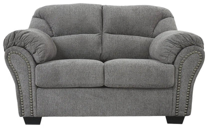 Allmaxx Loveseat Pewter Gray with Divided Back