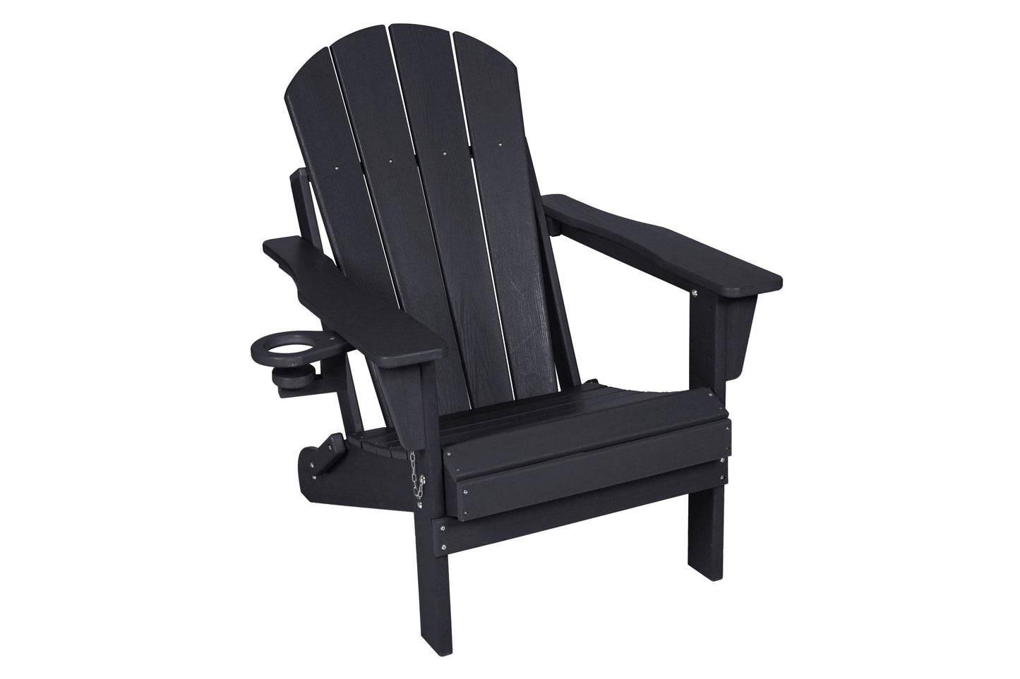 Folding Adirondack Chair with Side Table, black wood, 3-piece set HouseOfZazla on Tampa Home & Garden Store