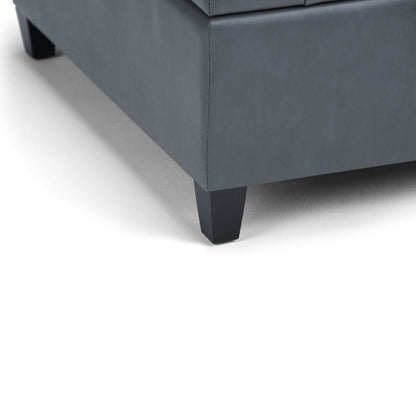 Harrison Tufted Lift Top Storage Ottoman gray fabric HouseOfZazla on Tampa Home & Garden Store