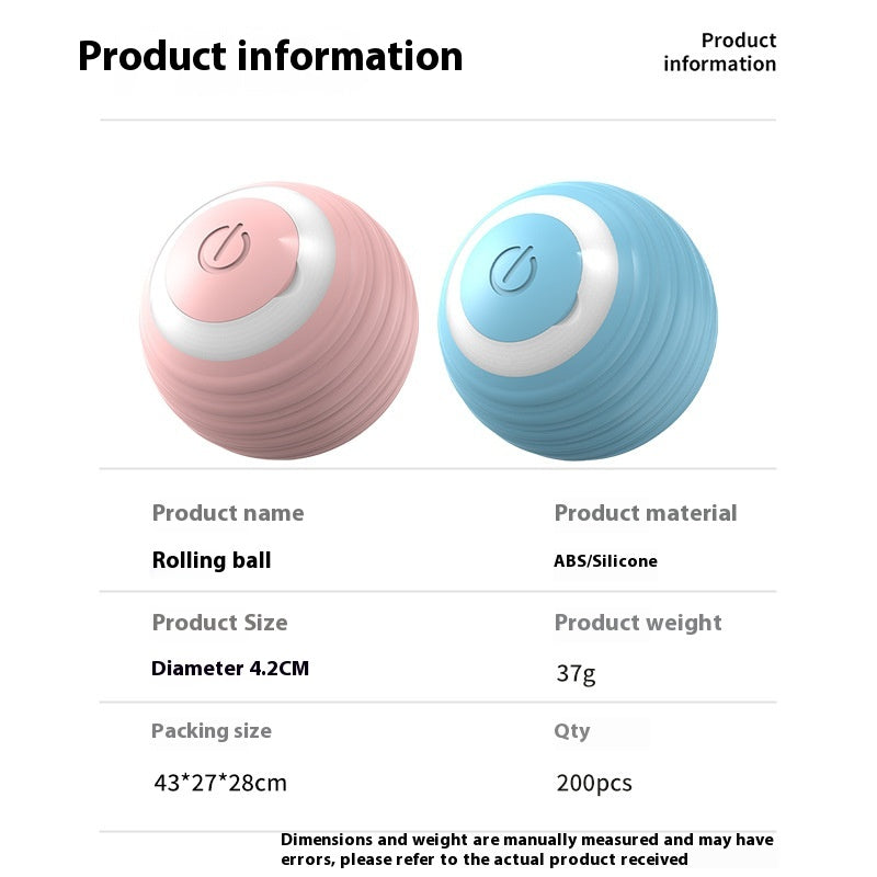 Smart Dog Toy Ball, USB interactive pet ball in pink and blue, ABS/silicone, 2 pcs on Tampa Home & Garden Store