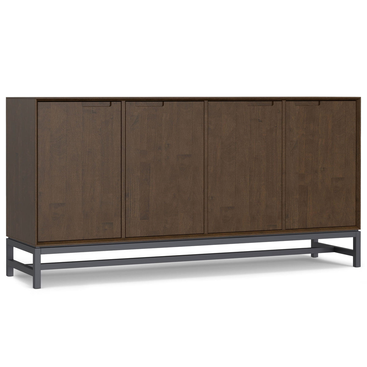 Banting Sideboard Buffet by HouseOfZazla in brown solid rubberwood with a gray metal frame on Tampa Home & Garden Store