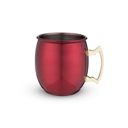 Red Moscow Mule Mug and Brass Accent Handle