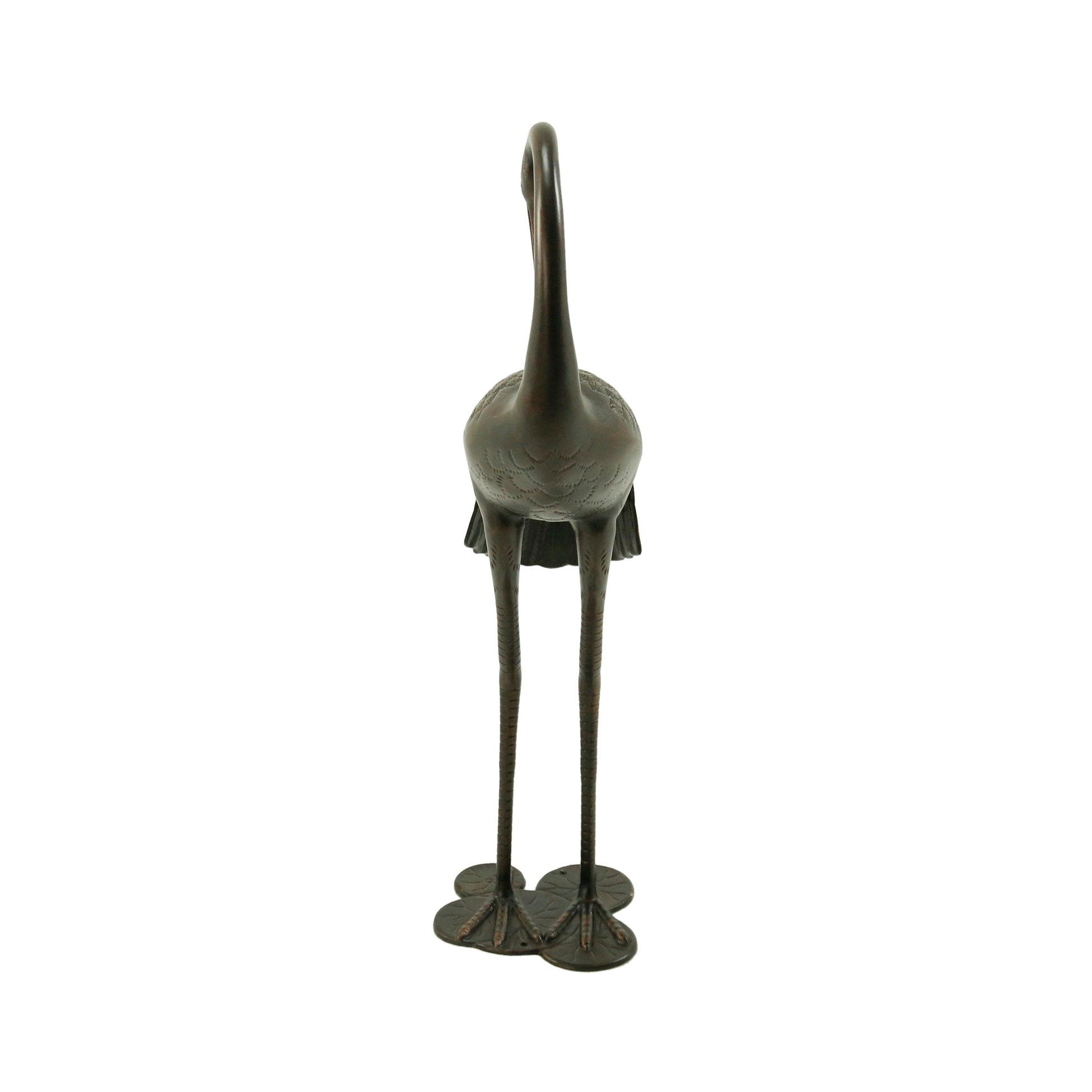 Sunny Outdoor 39 Inch Aluminum Crane statue, shiny metal finish, HouseOfZazla accessories on Tampa Home & Garden Store