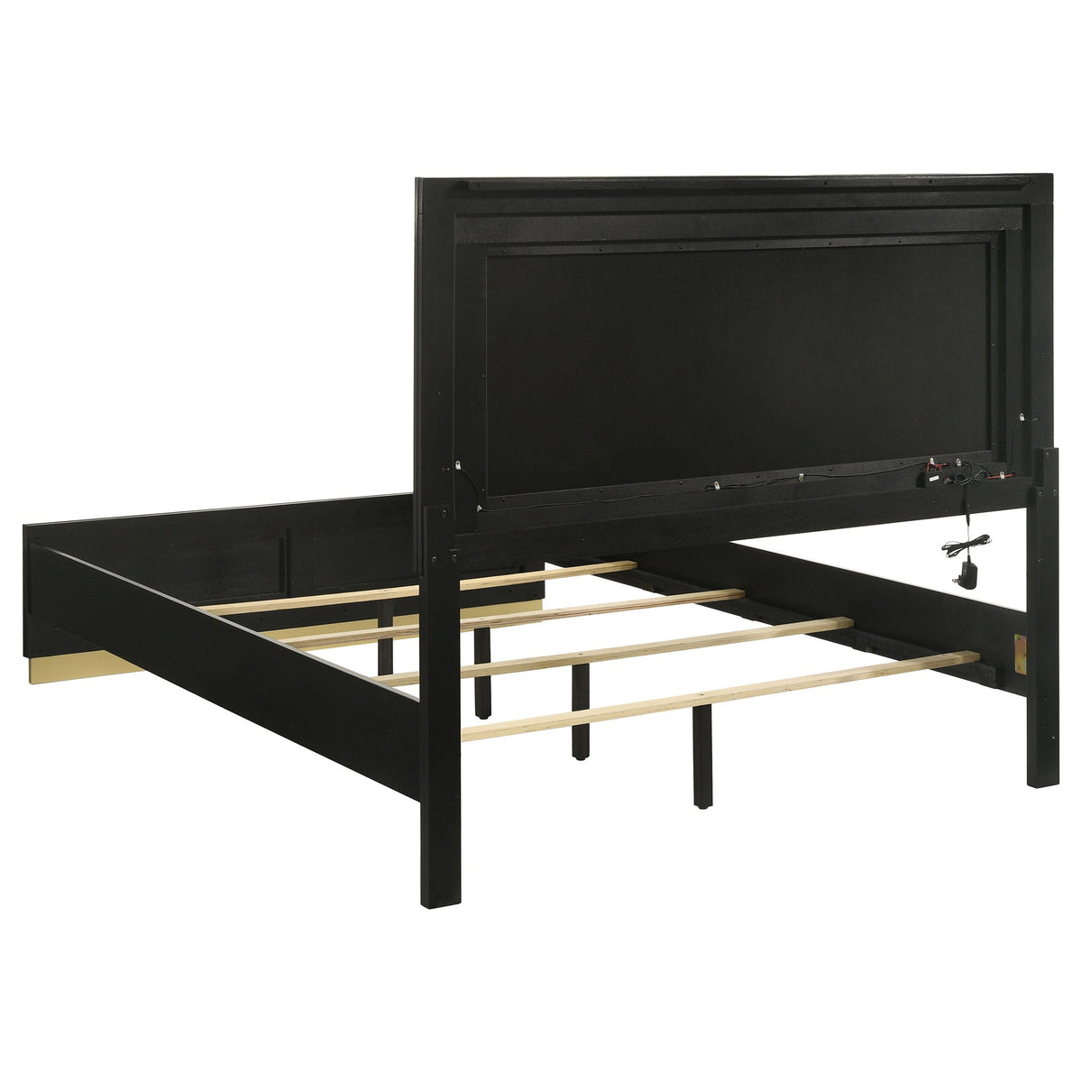 Sophia 4 Piece Bedroom Set black metal bed frame with headboard and slats by HouseOfZazla on Tampa Home & Garden Store