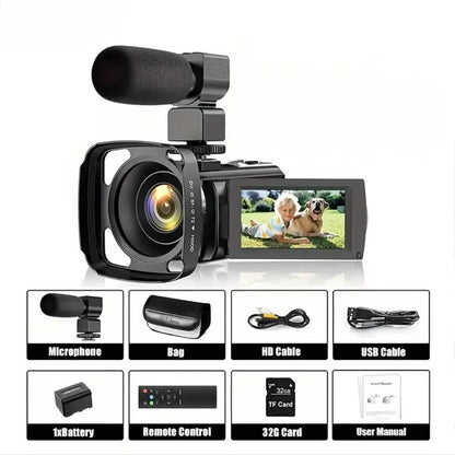 DailySale camcorder bundle with 16x zoom 1080P HD camera, mic, hood and bag 32GB TF card on Tampa Home & Garden Store