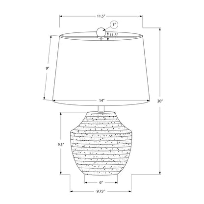 Concrete Cream Table Lamp with Ivory Shade