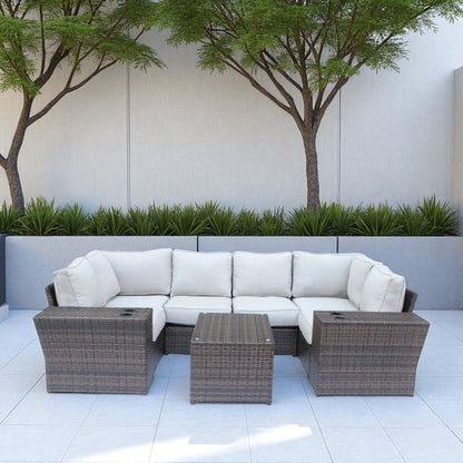 Outdoor Wicker Sectional and Thick Cushions