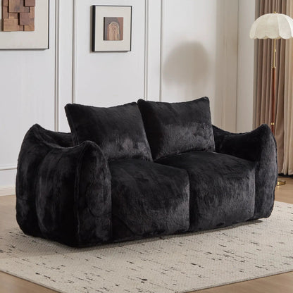 Giant Bean Bag Couch and Fluffy Loveseat