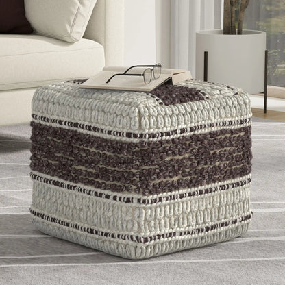 Grady Handcrafted Square Pouf for Living Room