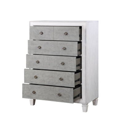 Katia Weathered Chest white accent chest with smooth-drawer operation, HouseOfZazla on Tampa Home & Garden Store