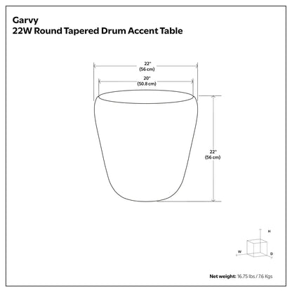 Garvy Handcrafted Solid Metal Drum Side Table