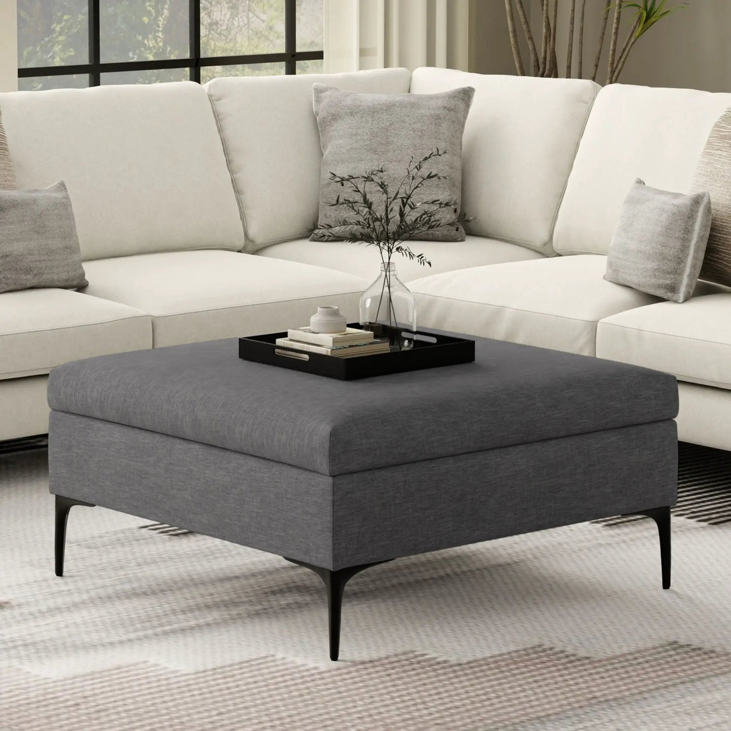 Rebecca Coffee Table Storage Ottoman Lift Lid