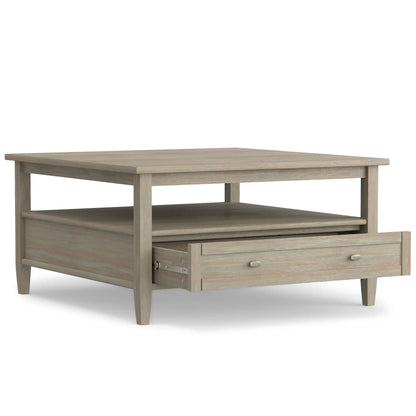 Warm Shaker handcrafted coffee table in light wood finish with shelf by Unique Piece Furniture on Tampa Home & Garden Store