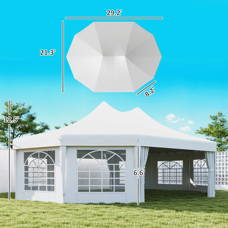 Extra Large Event Tent by HouseOfZazla canopy white with arched window panels for events on Tampa Home & Garden Store