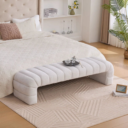 Modern Upholstered Bed Bench with Channel Tufted