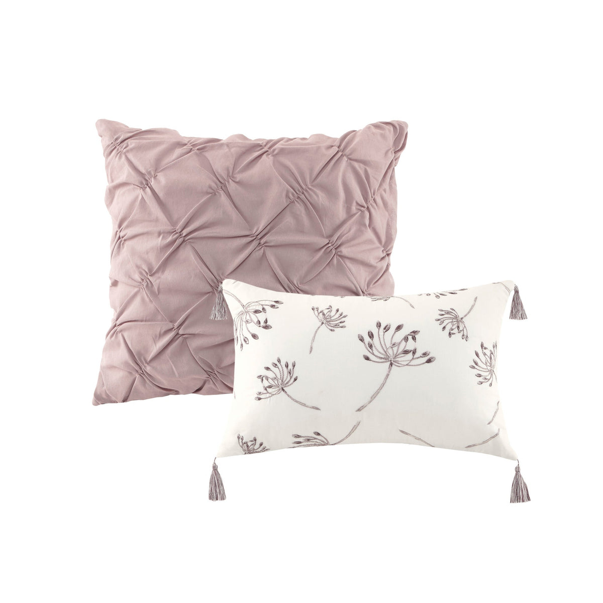 8 Piece Cotton Blush Comforter Set for Queen
