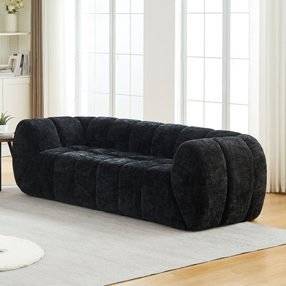 Modern Piano Key Backrest Sofa With Upholstery