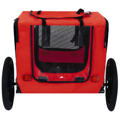 Pet Bike Trailer red fabric with black straps and mesh window HouseOfZazla on Tampa Home & Garden Store
